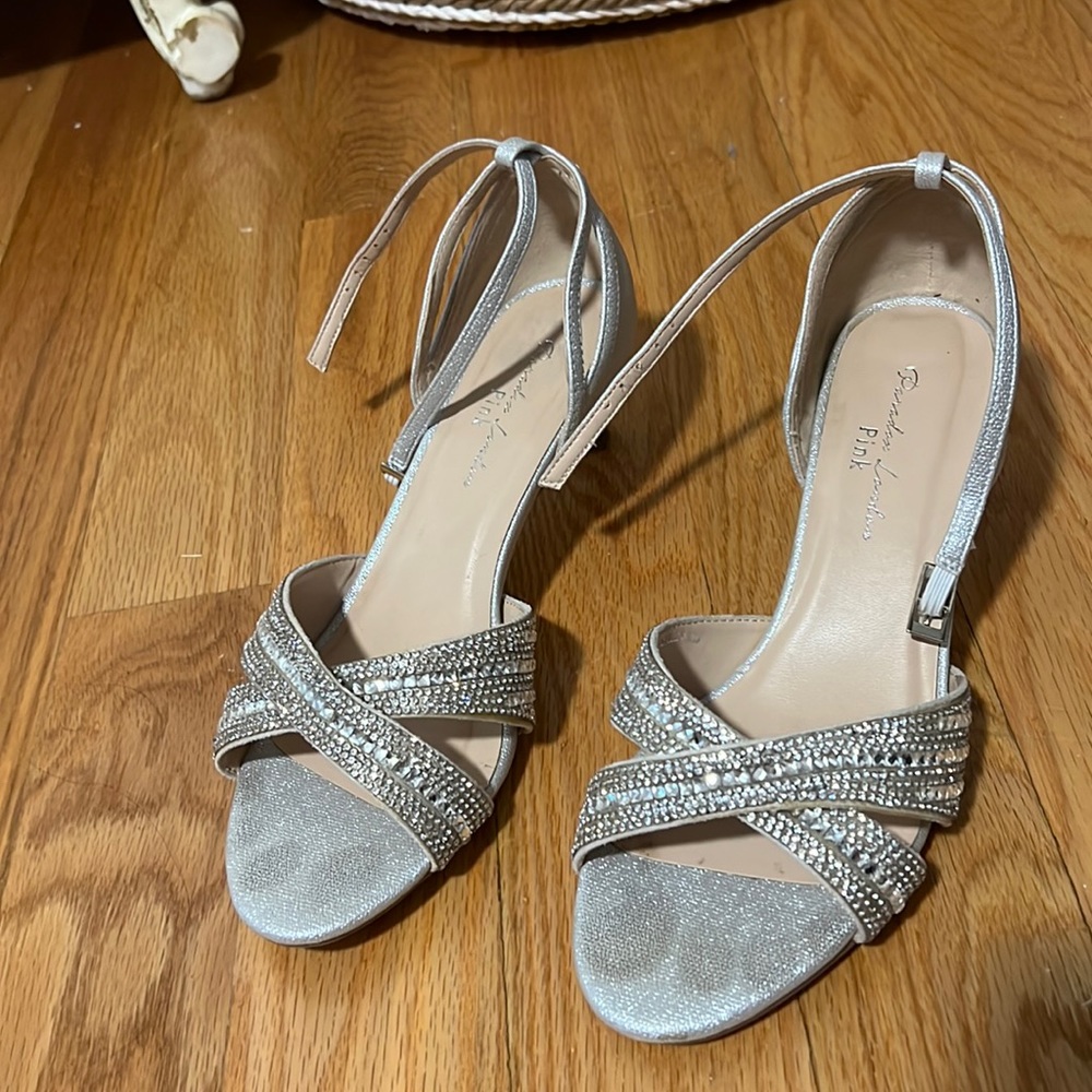 Silver heels Womens size 8